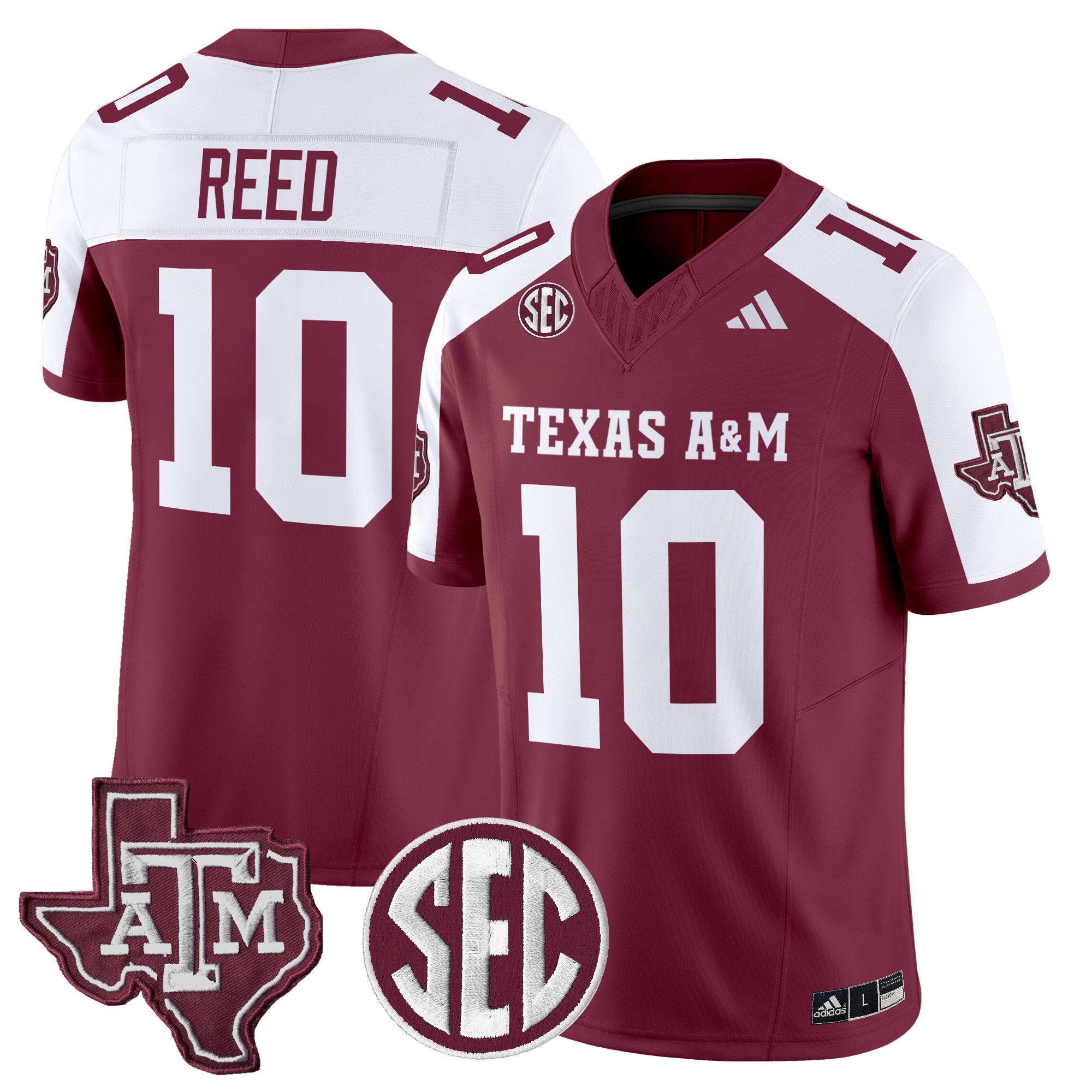 Men Texas A&M Aggies #10 Reed Red 2024 Vapor Limited NCAA Jersey